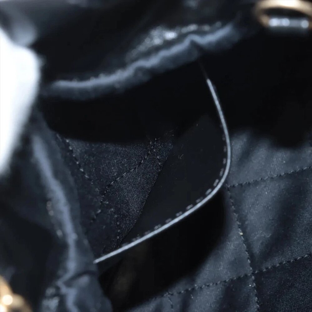 "Chanel Chanel 22 shiny calfskin Chain Shoulder Bag Black Gold Metal Fitting Pro - Picture 9 of 9